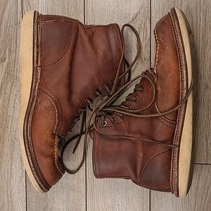 RED WING SHOES #1907 Heritage‎ Classic Brown Tan Leather USA 9 D Mens Work Boots